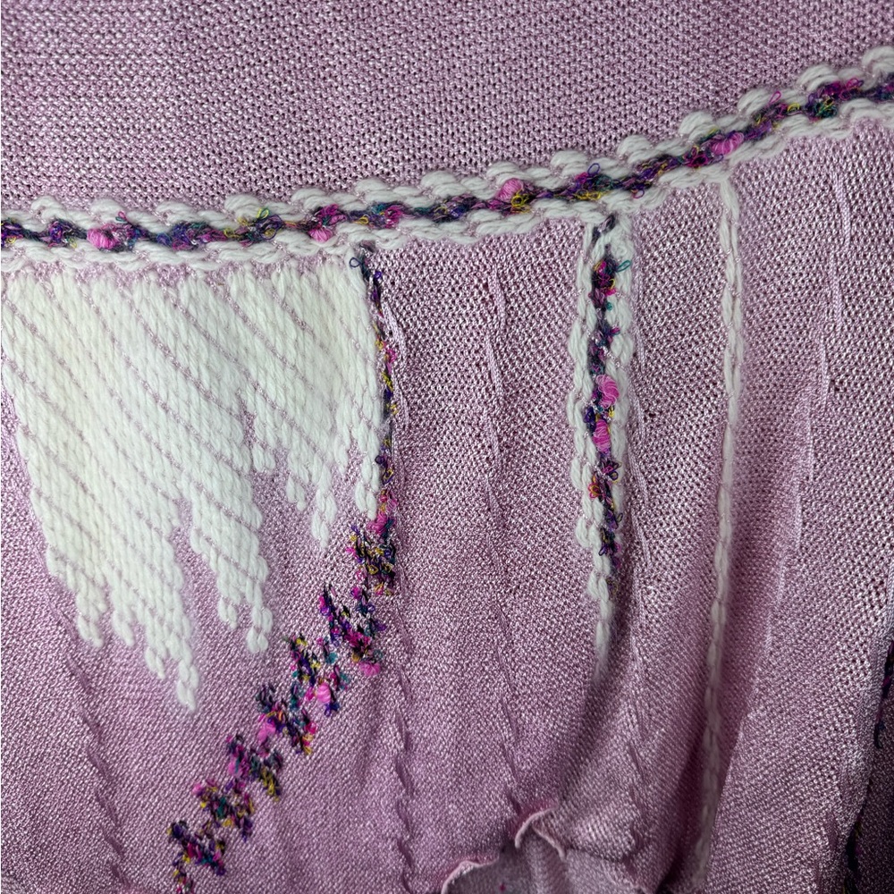 Vintage Soft Pink Maxi Skirt with‎ Braided Accent - Picture 9 of 11